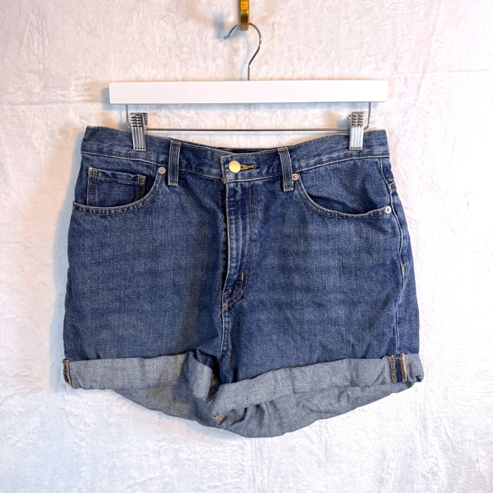 Urban Outfitters BDG Denim‎ Cuffed High Waisted Mom Shorts Blue Cotton SZ 31